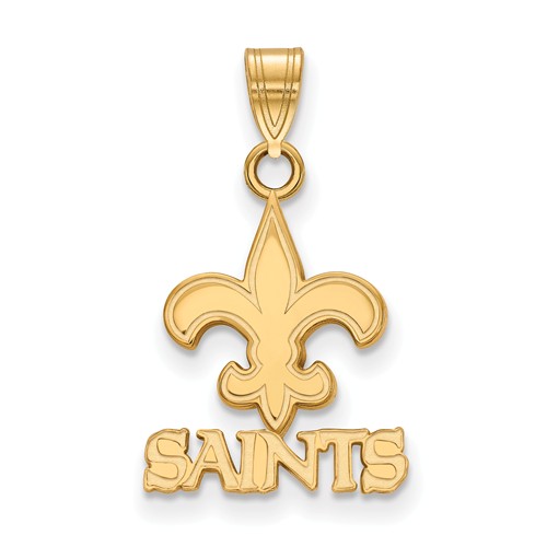 14k Yellow Gold 5/8in New Orleans Saints Pendant