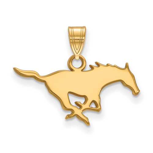 Southern Methodist University Mustang Pendant 3/4in 14k Yellow Gold