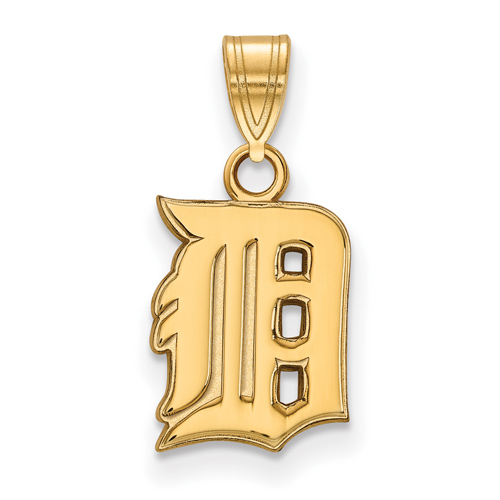 14kt Yellow Gold 1/2in Detroit Tigers D Pendant