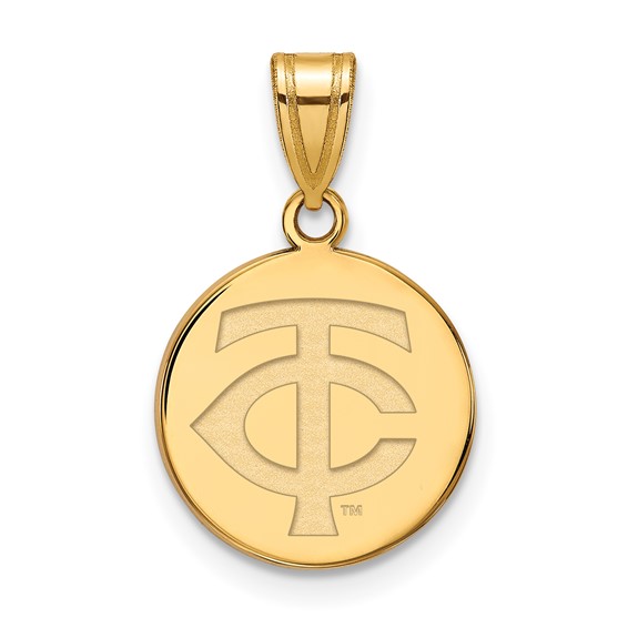 14k Yellow Gold 5/8in Minnesota Twins Baseball Club Pendant