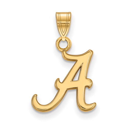 14kt Yellow Gold 1/2in University of Alabama A Pendant