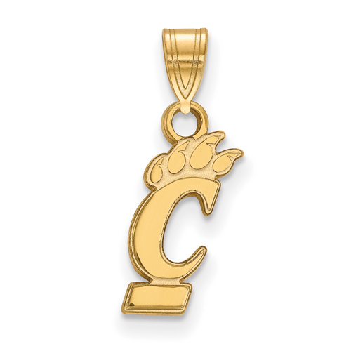 10k Yellow Gold 1/2in University Of Cincinnati Pendant