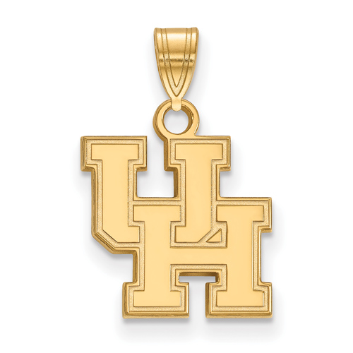 10kt Yellow Gold 1/2in University of Houston UH Pendant
