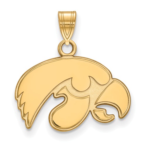 University of Iowa Tigerhawk Pendant 1/2in 10k Yellow Gold