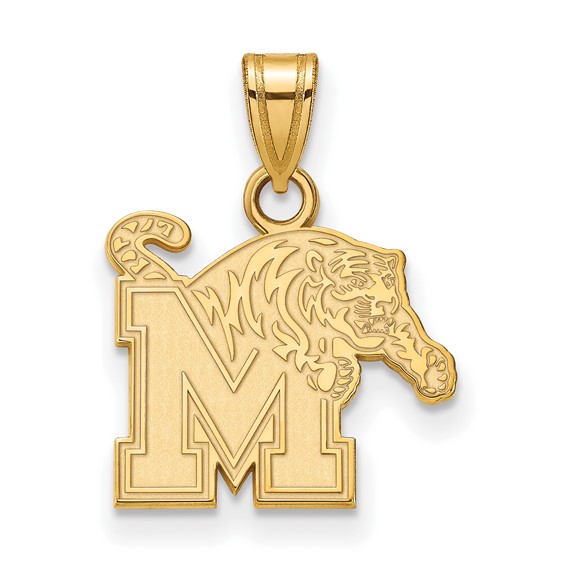 10k Yellow Gold University of Memphis Tigers Logo Pendant 1/2in
