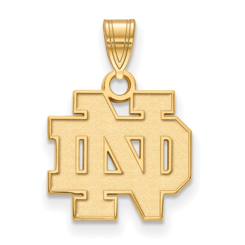 14k Yellow Gold 1/2in University of Notre Dame ND Pendant