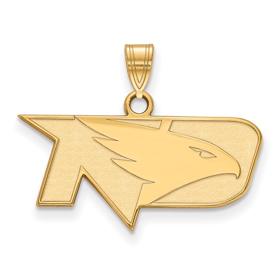 10k Yellow Gold University of North Dakota Fighting Hawk Logo Pendant 1/2in