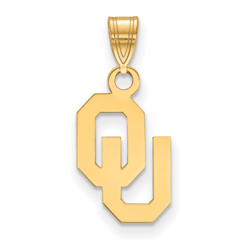 14kt Yellow Gold 1/2in University of Oklahoma OU Pendant