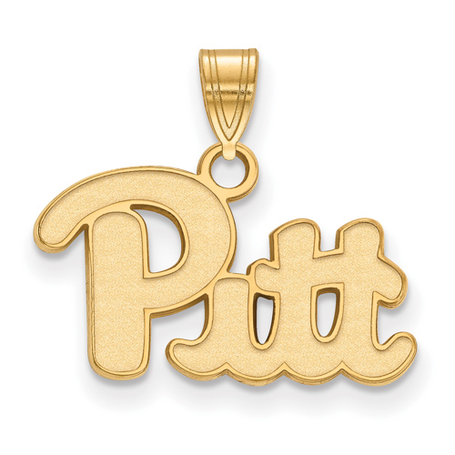 14k Yellow Gold 1/2in University of Pittsburgh Pitt Pendant