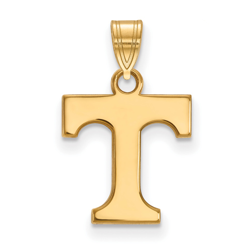 14kt Yellow Gold 1/2in University of Tennessee T Pendant