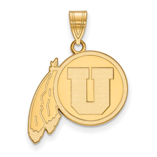 University of Utah Pendant 3/4in 10k Yellow Gold
