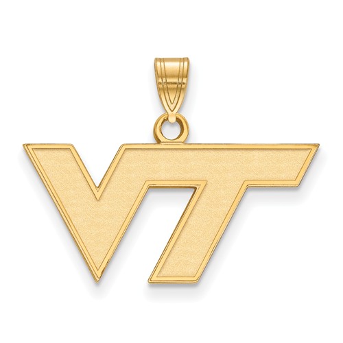 14k Yellow Gold Virginia Tech Pendant 1/2in