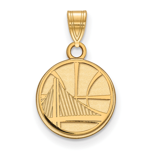 14k Yellow Gold 1/2in Golden State Warriors Basketball Pendant