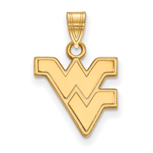 14kt Yellow Gold 1/2in West Virginia University WV Pendant