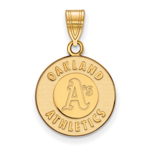 14k Yellow Gold 5/8in Oakland A's Logo Pendant