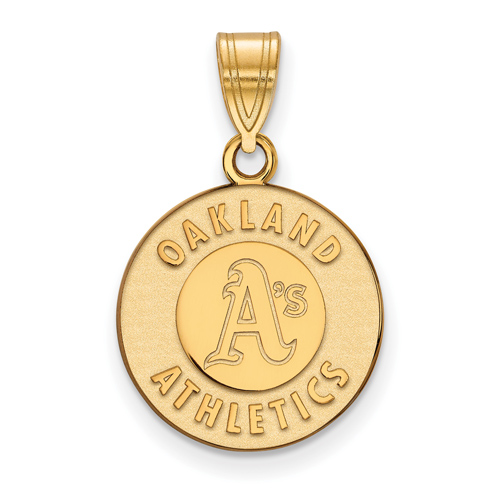 10k Yellow Gold 5/8in Oakland A's Logo Pendant