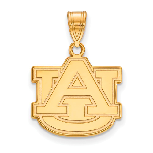 14kt Yellow Gold 5/8in Auburn University AU Pendant