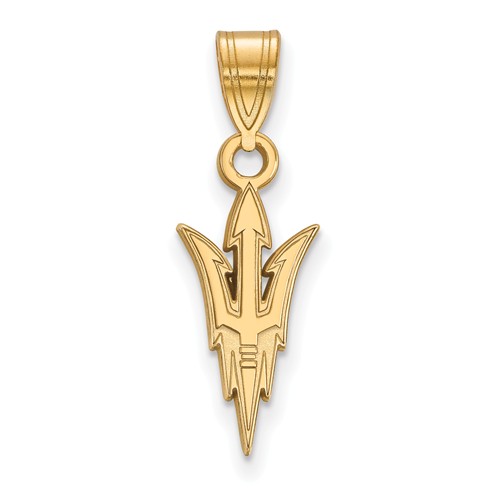 Arizona State University Pitchfork Pendant 5/8in 14k Yellow Gold