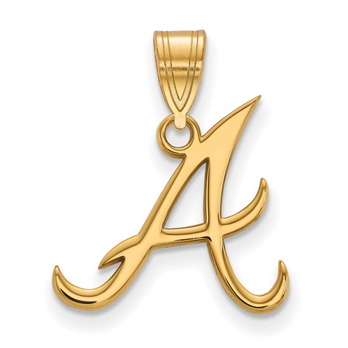 10kt Yellow Gold 5/8in Laser-cut Atlanta Braves A Pendant