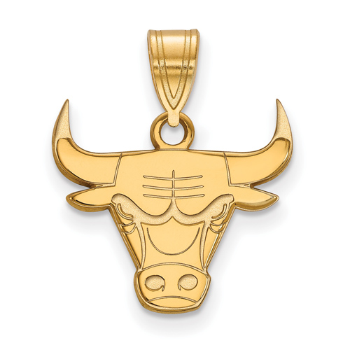 10k Yellow Gold 1/2in Chicago Bulls Logo Pendant