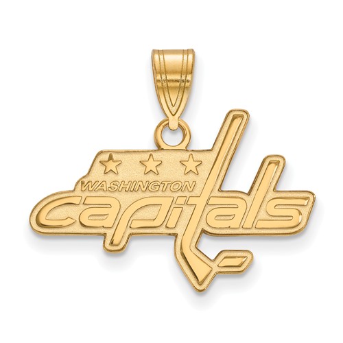 14k Yellow Gold 5/8in Washington Capitals Pendant