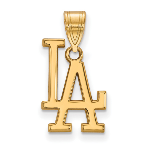 14k Yellow Gold 5/8in Los Angeles Dodgers LA Pendant
