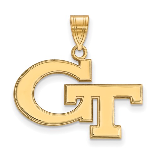 14k Yellow Gold Georgia Tech Logo Pendant Medium