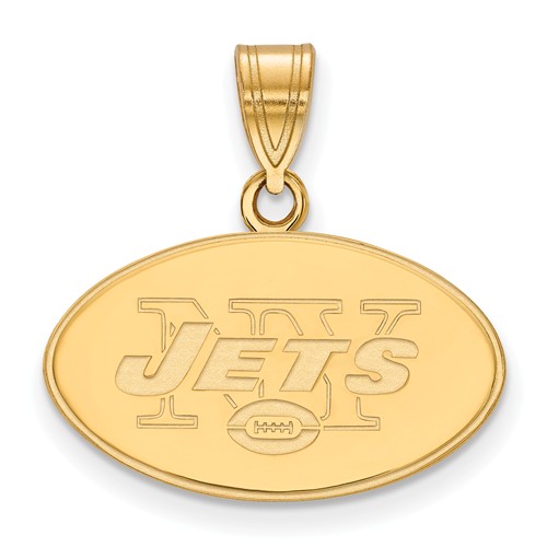 10k Yellow Gold 1/2in New York Jets Pendant