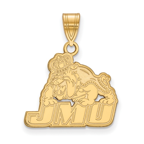 14k Yellow Gold 5/8in James Madison University Bulldog Pendant
