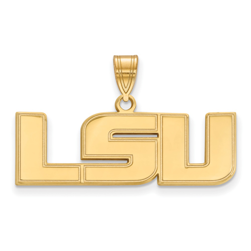 10kt Yellow Gold 1/2in Louisiana State University LSU Pendant