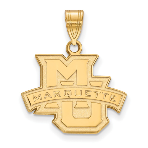 Marquette University Logo Pendant 5/8in 10k Yellow Gold