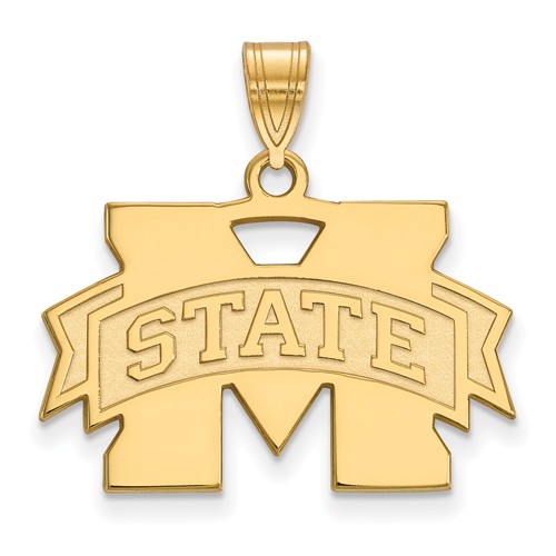 Mississippi State University Pendant 5/8in 10k Yellow Gold