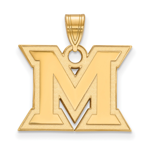 Miami University Logo Pendant 5/8in 14k Yellow Gold