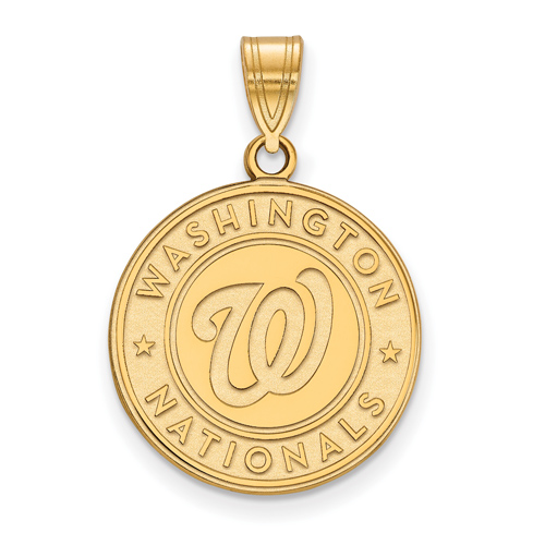 14k Yellow Gold 3/4in Round Washington Nationals Pendant
