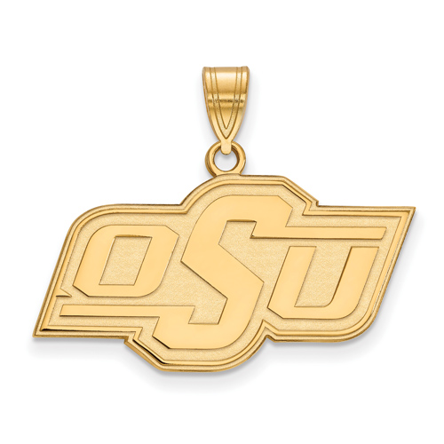 14kt Yellow Gold 5/8in Oklahoma State University OSU Pendant