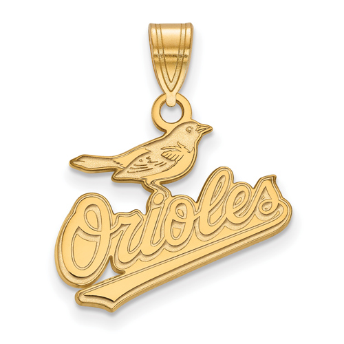 10k Yellow Gold 5/8in Baltimore Orioles Logo Pendant