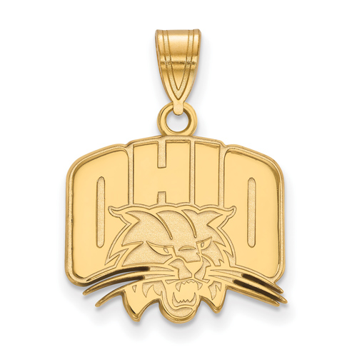 Ohio University Logo Pendant 5/8in 14k Yellow Gold