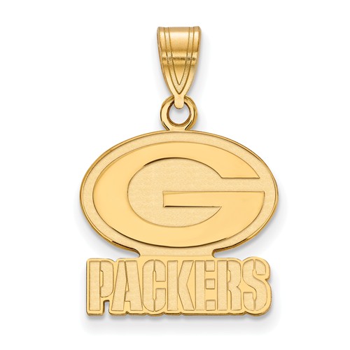 14k Yellow Gold 3/4in Green Bay Packers Pendant