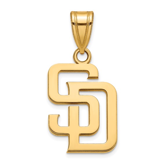 10k Yellow Gold 5/8in San Diego Padres SD Pendant