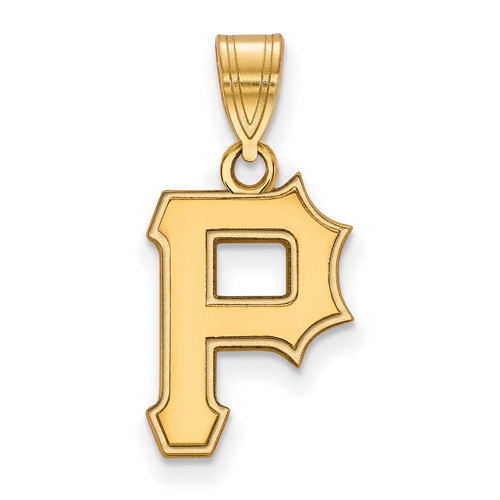 10k Yellow Gold 5/8in Laser-cut Pittsburgh Pirates P Pendant