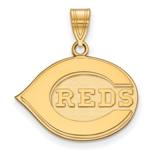 14k Yellow Gold 5/8in Cincinnati Reds Logo Pendant