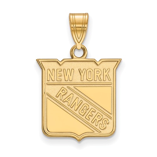 10k Yellow Gold 5/8in New York Rangers Pendant