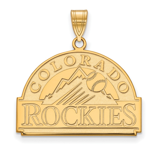 14k Yellow Gold 3/4in Colorado Rockies Logo Pendant
