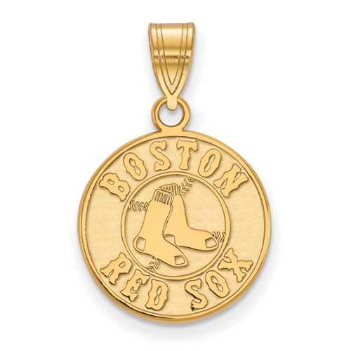 14kt Yellow Gold 5/8in Boston Red Sox Laser-cut Pendant