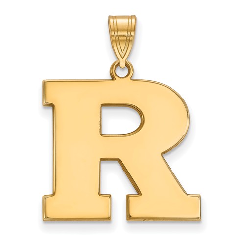 10k Yellow Gold Rutgers University R Pendant 3/4in