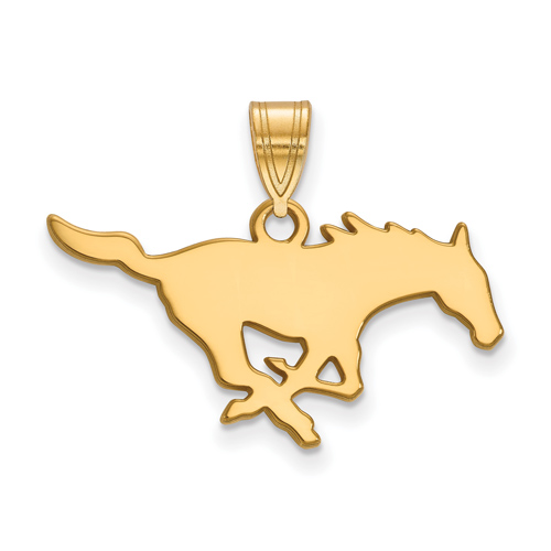 Southern Methodist University Mustang Pendant 1in 10k Yellow Gold