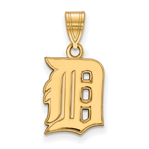 14kt Yellow Gold 5/8in Detroit Tigers D Laser-cut Pendant