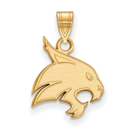 Texas State University Bobcat Pendant 5/8in 14k Yellow Gold