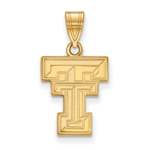 14kt Yellow Gold 5/8in Texas Tech University Logo Pendant
