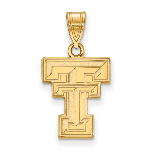 10kt Yellow Gold 5/8in Texas Tech University Logo Pendant 1Y003TXT